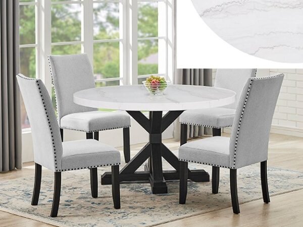 1320RD-5P/1320 VARLEY ROUND MARBLE DINING GROUP