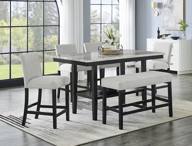 1718-6P MARBEL 5PK + BENCH COUNTER HEIGHT