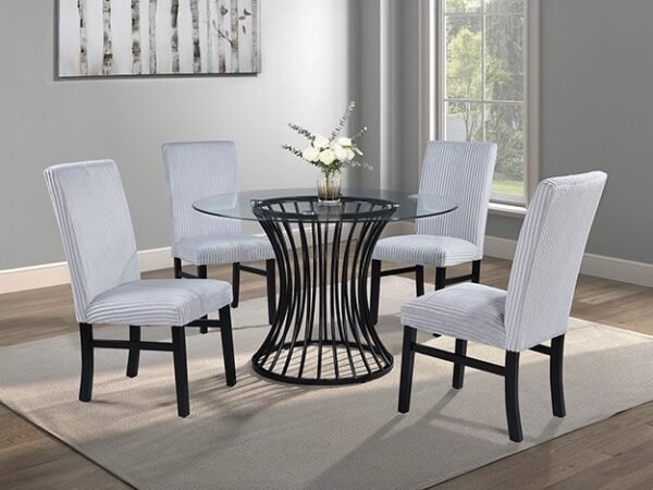 2202-5P/LG TRACY DINING GROUP LIGHT GREY