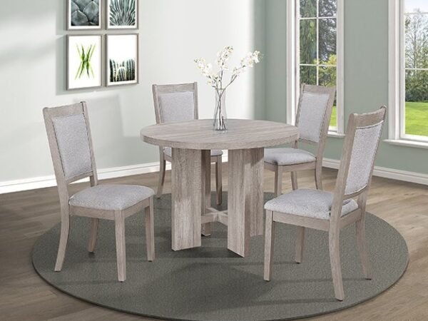 2215DW-SET AMARA 5-PK RD DINING SET DRIFT WOOD