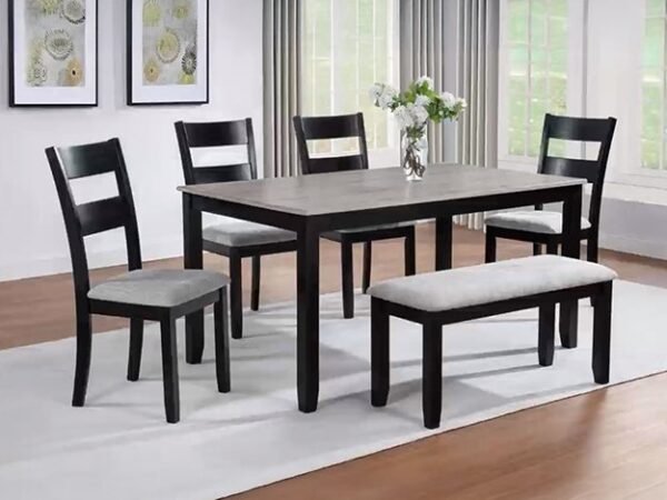 2231SET-LG LESTER 6-PK DINING W/BENCH L.GREY