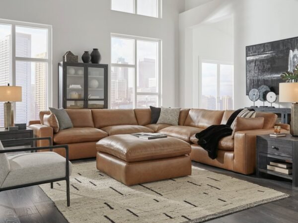 Ashley 309-01 - 5PC Genuine Leather Sectional Set