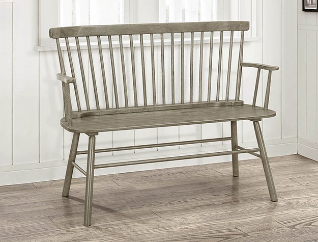 4185-BENCH-GY JERIMIAH SPINDLEBACK BENCH GREY
