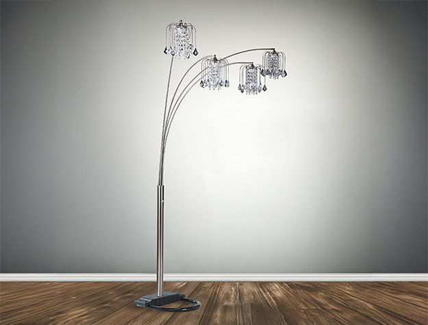 4893PEW RAIN DROP ARC LAMP 84"H PEWTER