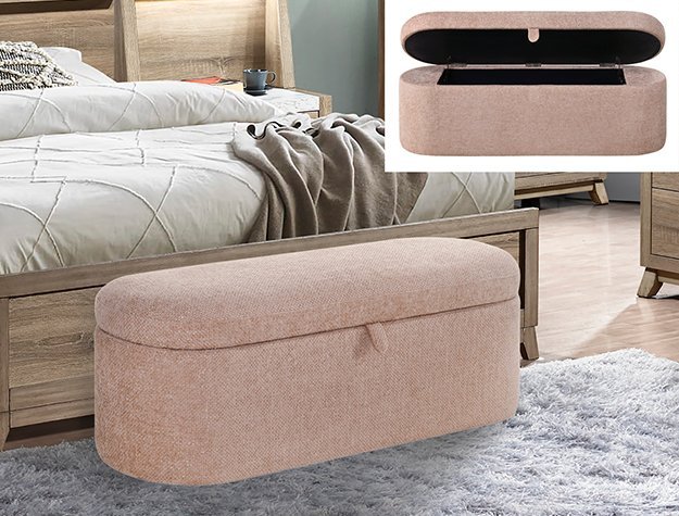 4924MV-BENCH PHILIPA STORAGE BENCH-MAUVE TWEED