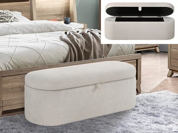 4924OT-BENCH PHILIPA STORAGE BENCH-OATMEAL TWEED