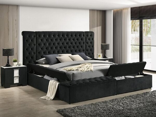 5203BK LILIANA BLACK BED FRAME