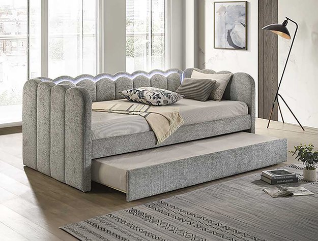 5328LG-SET MELODY DAYBED - LIGHT GREY