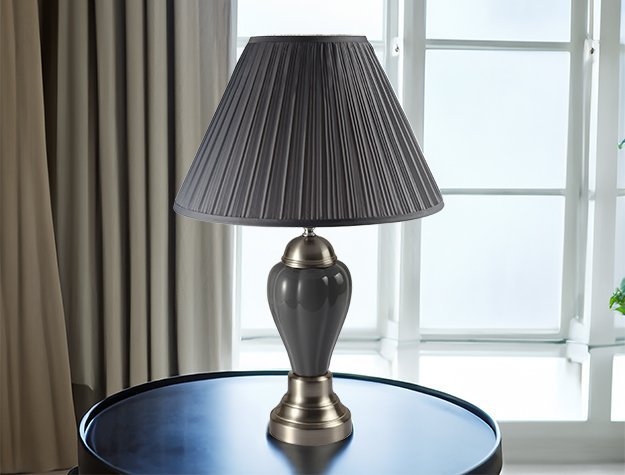 6115GY PORCELAIN LAMP GREY