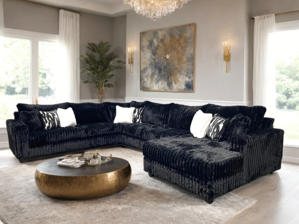 9900 Black - 4PC Oversized Sectional
