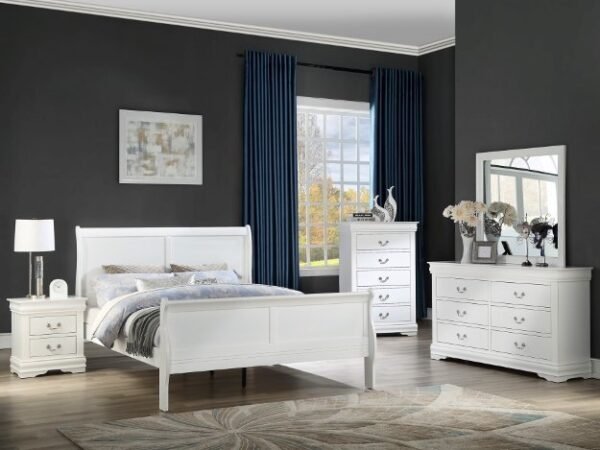 SETB3650 LOUIS PHILIP WHITE BEDROOM GROUP
