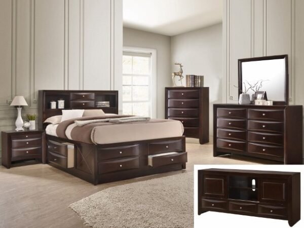 SETB4265 EMILY STORAGE DARK CHERRY BEDROOM