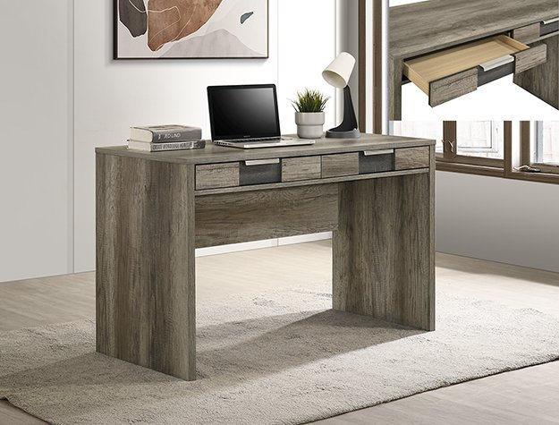 B6830-DESK RANGLEY WRITING DESK-GREY/BROWN