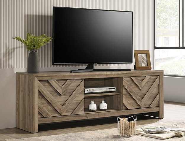 B9332-9 VALOR TV STAND-LIGHT BROWN
