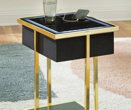 A4000681 - Accent Table w/Speaker (LED Light/USB Ports)
