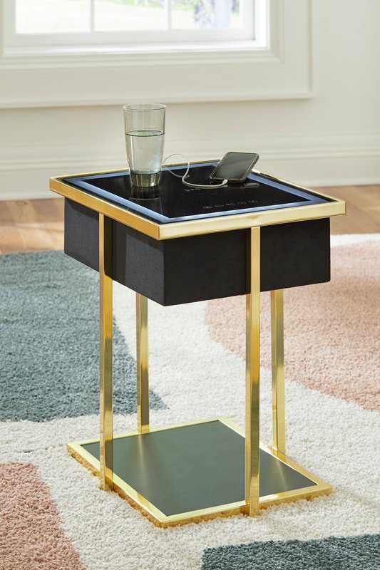 A4000681 - Accent Table w/Speaker (LED Light/USB Ports)