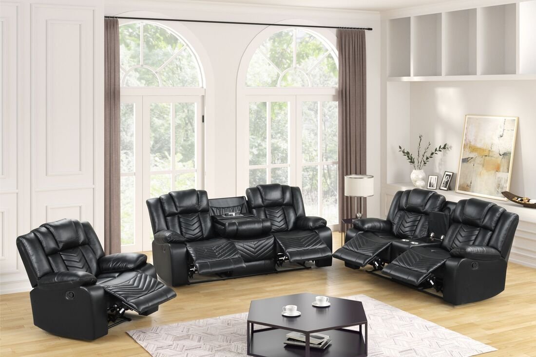 Ace Black - 3PC Reclining Set