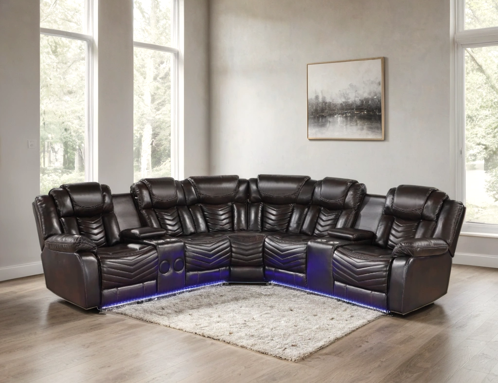 ACE29 Brown Reclining Sectional