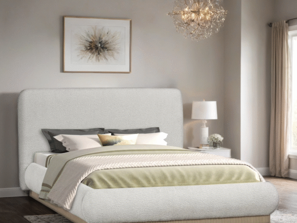 Annie Beige Platform Bed - Queen, King