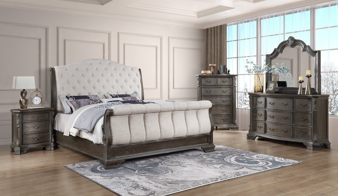 B1000 4pc or 5pc Bedroom Set - Queen , King