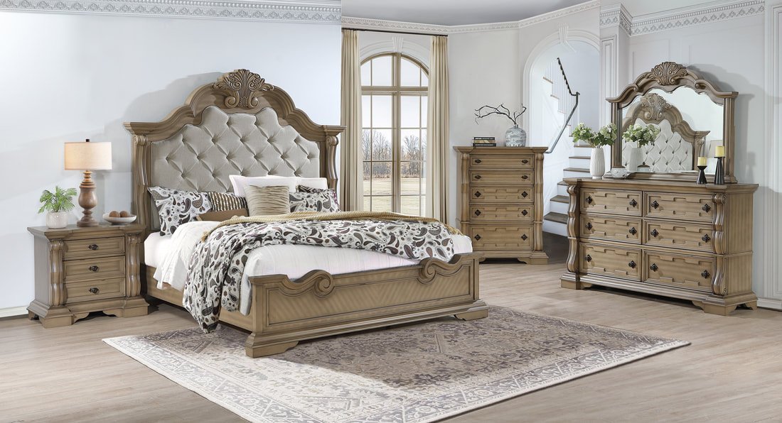 B9010 - 4pc or 5pc Bedroom Set - Queen, King