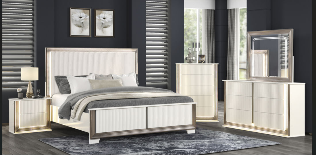 BEVERLY 5pc Bedroom Set - Queen, King
