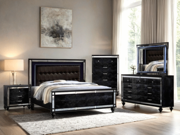 Blanca2 Black Bedroom Set Queen, King