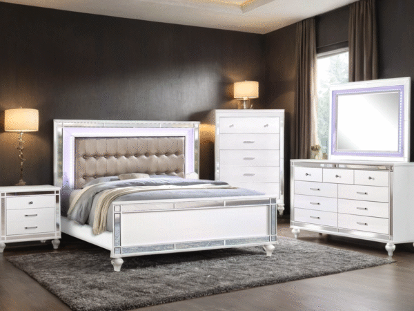 Blanca2 White Bedroom Set Queen, King