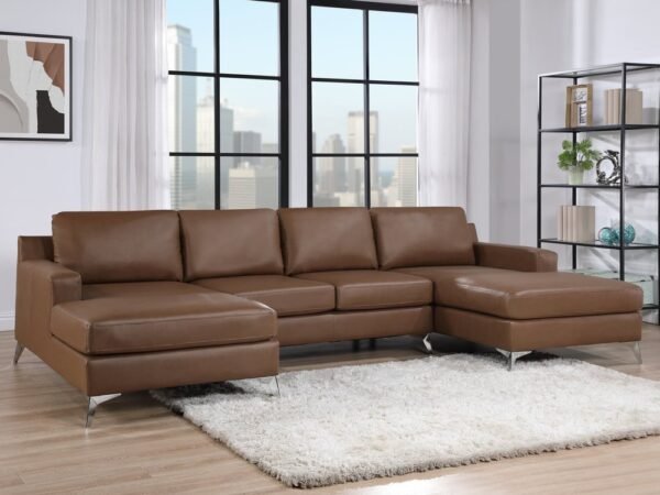 Candace Saddle Double Chaise Sectional