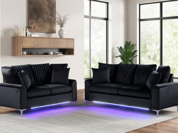 Celina Black- 2PC Sofa & Loveseat Set