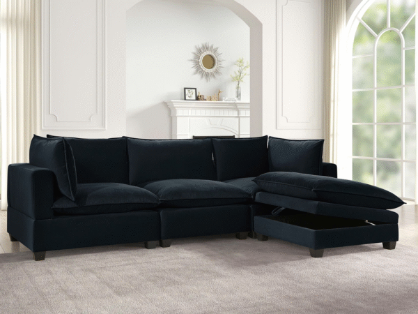 Cloud2 Black Velvet Modular Sectional