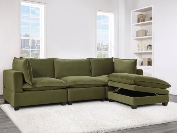 Cloud2 Olive Velvet Modular Sectional
