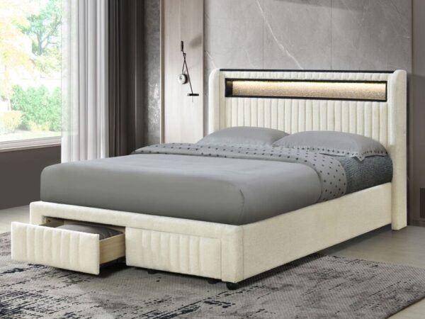 Cupid Beige Platform Bed - Twin, Full
