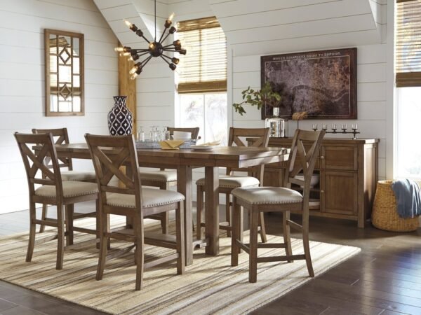 D631 - Counter Height Table + 6 Chairs Set