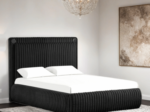 Diana Black Platform Bed - Queen, King