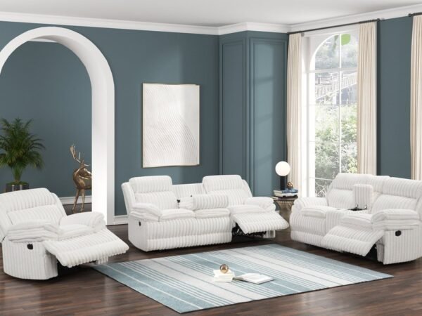 Heaven - White 3pc Reclining Set