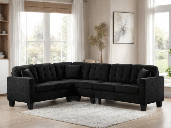 Logan2 Black - Reversible Sectional