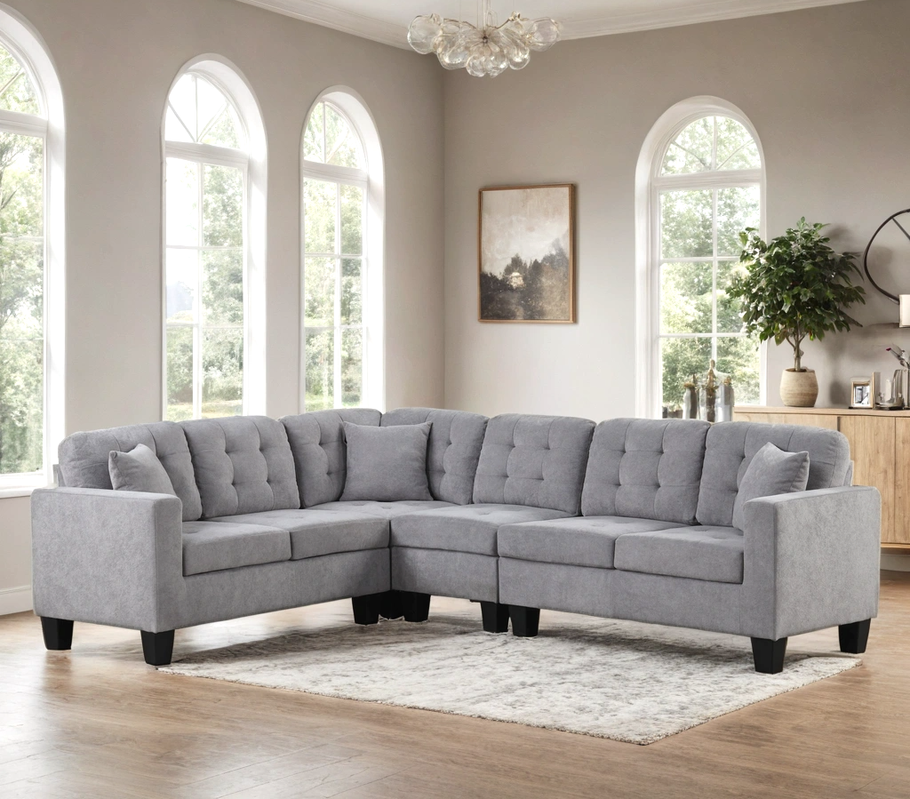 Logan2 Gray - Reversible Sectional