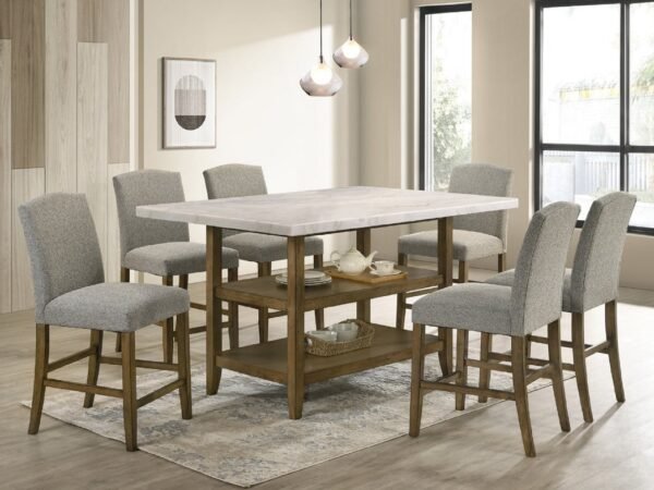 Lola20 - (GENUINE MARBLE) Table & 6-Chairs