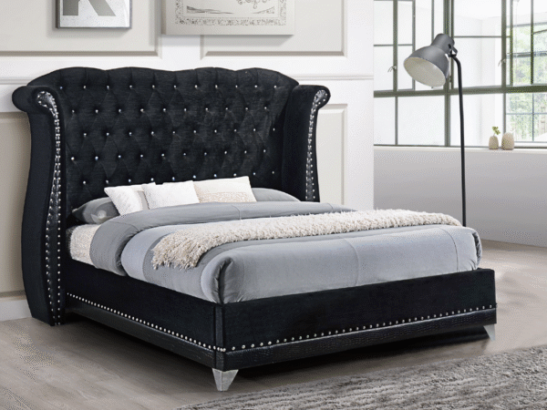 Luxor Black Platform Bed- Queen, King