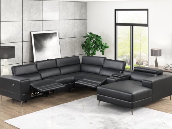 MILANO BLACK - 6PC Power Reclining Sectional