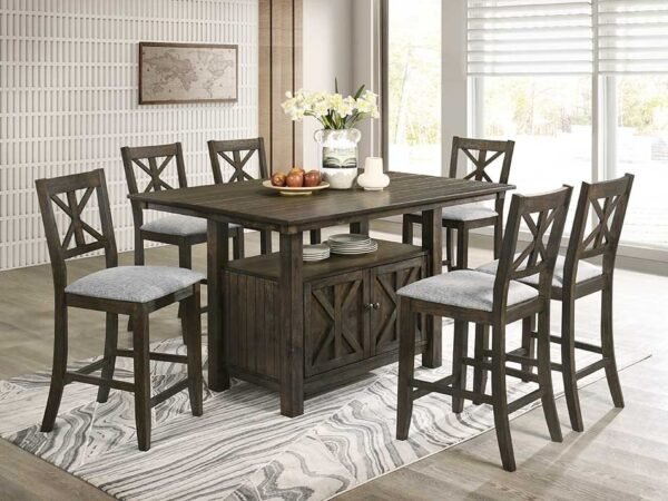 D380 - Counter Height Table & 6 Chairs Set