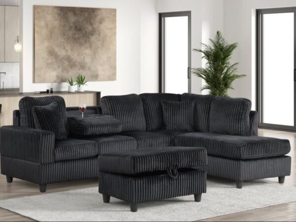 Rocket Onyx Reversible Sectional