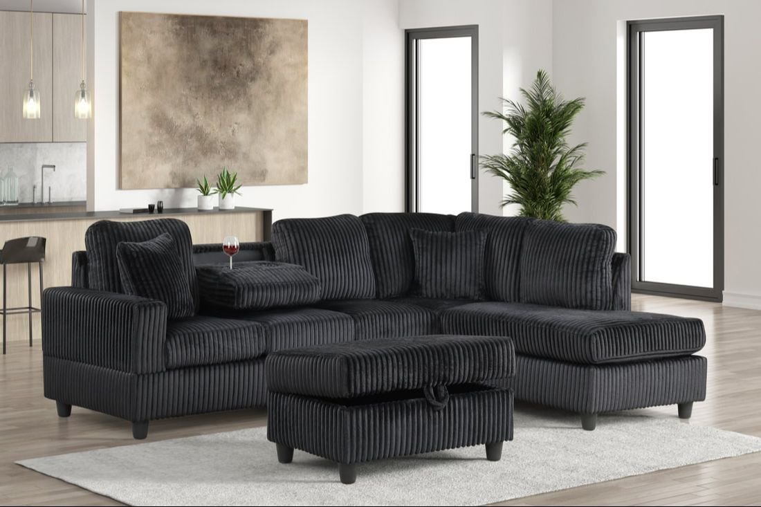 Rocket Onyx Reversible Sectional