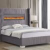 Romance Gray Platform Bed Queen