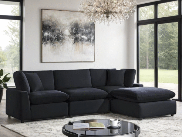 SKY Black Velvet Modular Sectional