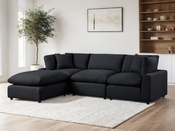 SKY Black Linen Modular Sectional