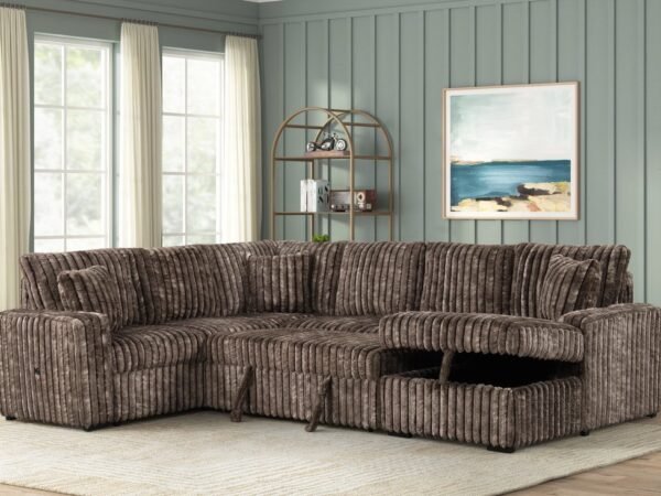Sonic Brown Sectional With Pull-Out Bed