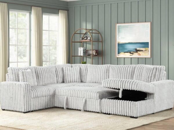 Sonic Gray Sectional With Pull-Out Bed