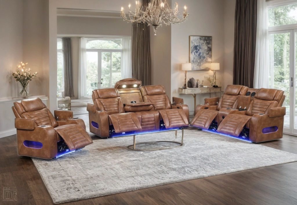 TOKYO 3PC Brown Power Reclining Set